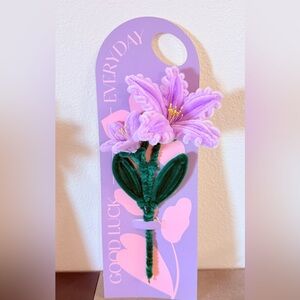 Purple Floral Good Luck Tag